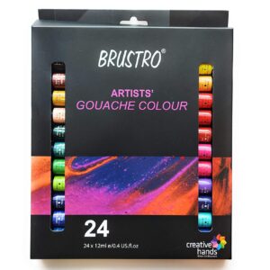 BRUSTRO Artists Gouache Colour Set 24x12ML Tubes