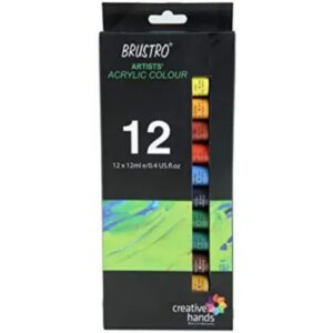BRUSTRO Artists ’ Acrylic Colour Set of 12 Colours X 12ML Tubes