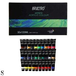Brustro Artists Acrylic 120ml, 30 Shades (Complete Colour Range)