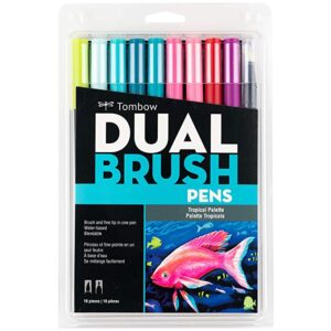 Tombow Dual Brush Pen Art Markers – Tropical Set – 10-Pack
