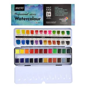 Brustro Professional Artists Watercolour 24 Half pan Set