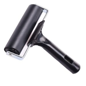 ArtRight 4 inch Rubber Roller Brayer Rollers, Glue Roller Black Handle for Ink Paint Block Stamping, Printmaking Wallpaper Arts Crafts