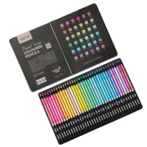 BRUSTRO Artists’ Coloured Pencils Pastel Tone Set of 36 (in Elegant tin Box)