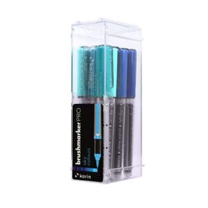 Karin Brushmarker PRO – Water-Based – Brush Tip – Sky Colours – 12 Colours