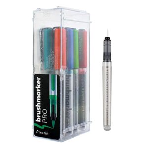 Karin Brushmarker PRO – Water-Based – Brush Tip – 11 Basic Colours + Blender
