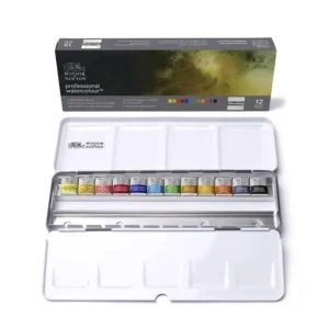 Winsor and Newton Professional Water Colour – Black Box 12 Half Pans Set