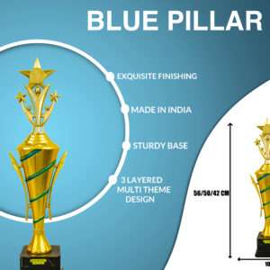 blue pillar Metallic Fiber Trophies