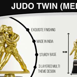 JUDO TWIN MEN Metallic Fiber Trophies