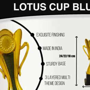 Lotus Cup Blue Metallic Fiber Trophies