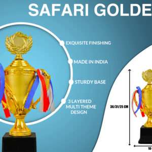 safari golden Metallic Fiber Trophies