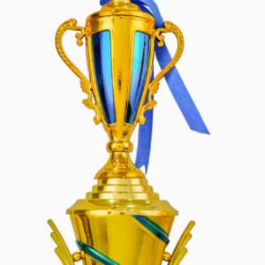 pillar with fiesta - blue Metallic Fiber Trophies