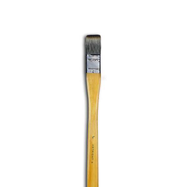 ArtRight 1-Inch Long Handle Artist Painting Hake Wash Brush, Soft Synthetic Hair for Smooth Washes and Glazes - Long Handle Vintage Artist Paintbrush Series