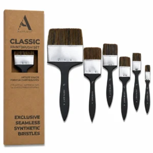 ArtRight 6-Piece Flat Wash Brush Set – 0.5, 1 ,1.5, 2, 3 & 4 Inch
