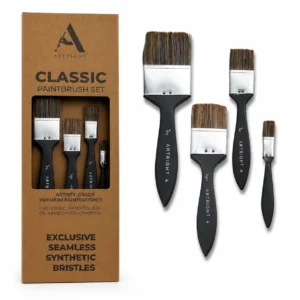ArtRight 4-Piece Flat Wash Brush Set – 0.5, 1 ,1.5 & 2 Inch